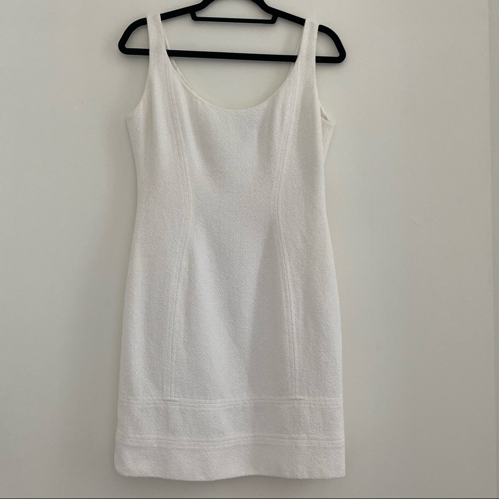 Gianni Versace white cotton sleeveless shift dress (US 8/IT 44)